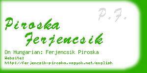 piroska ferjencsik business card